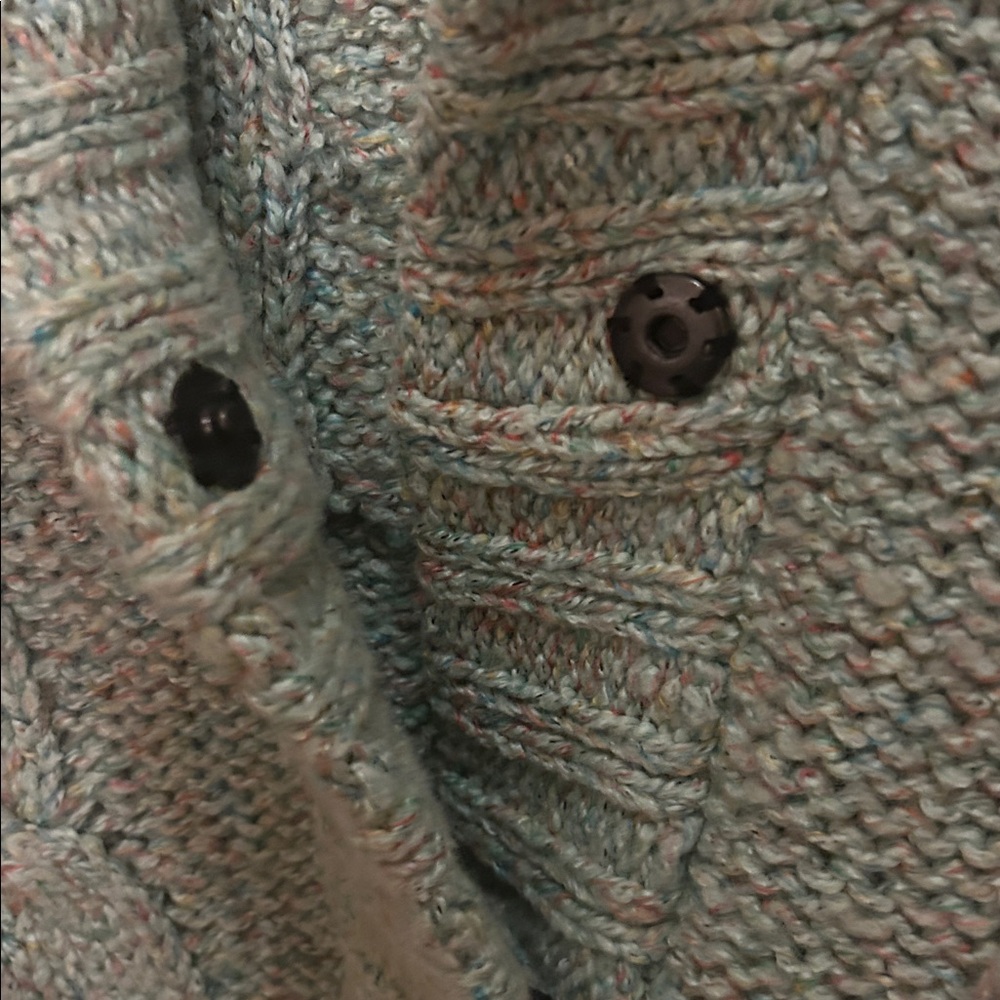 Anthropologie brand XL Cozy sea foam green Cable Knit sweater cardigan - Picture 3 of 5